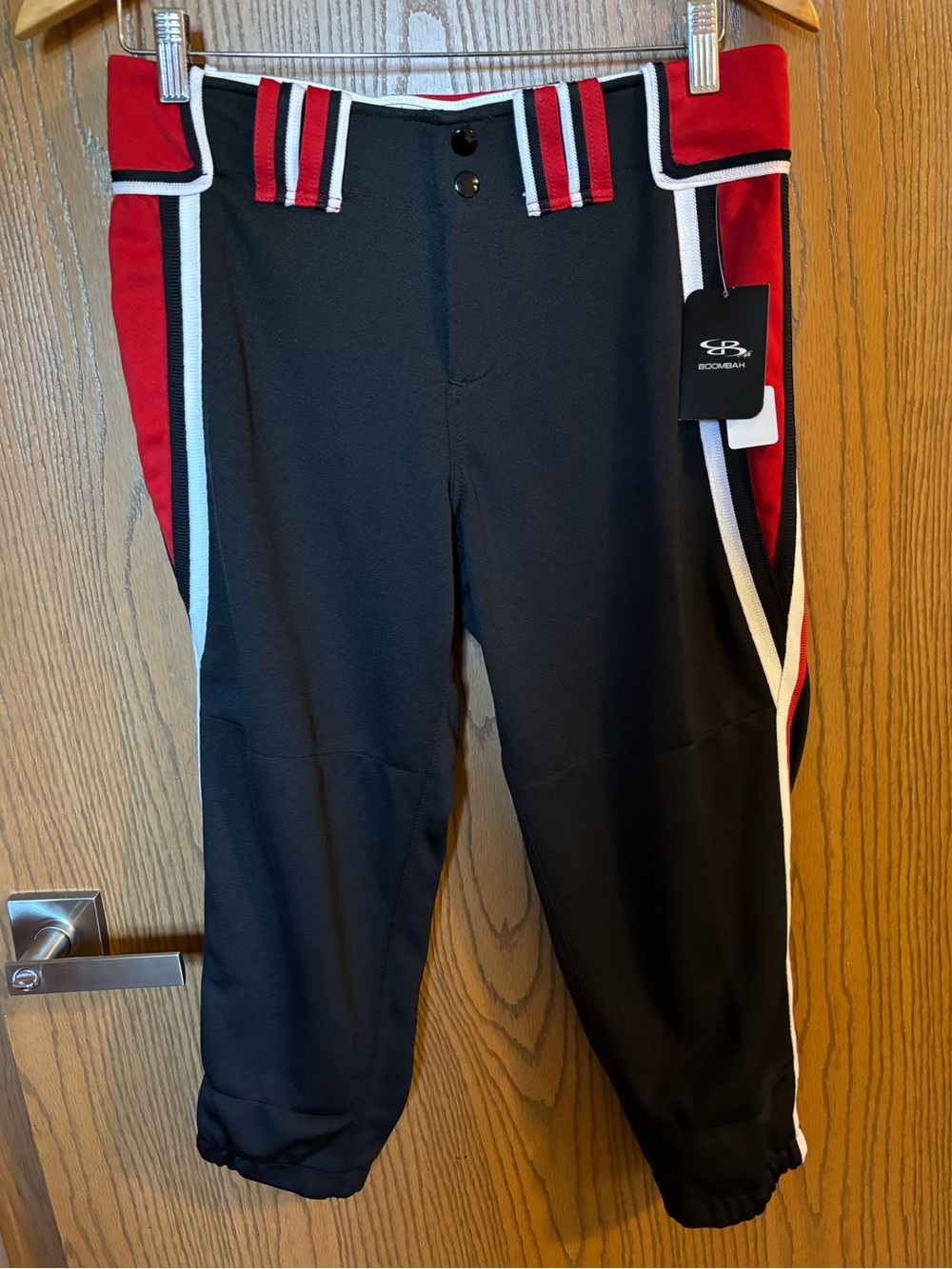 Boombah Baseball Softball Fastpitch Athletic Pants with Red & White Trim